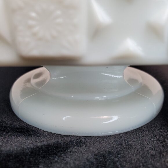 Vintage Westmoreland Milk Glass Old Quilt Covered Candy Dish Square 40/50s White - Picture 12 of 15